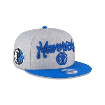 Grey Dallas Mavericks Hat - New Era NBA Official NBA Draft 9FIFTY Snapback Caps USA6815240